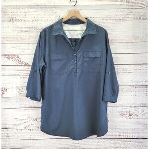Royal Robbins Womens Size XL Expedition Tunic Shirt 3/4 Sleeve Blue 32131